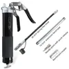 A grease gun and its accessories are displayed against a white background. Produktbild-Vorschau