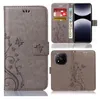 A collage of images showing a phone case from different angles, including its interior card slots and a phone inserted. Produktbild-Vorschau