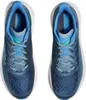 A top-down view of a pair of blue running shoes. Produktbild-Vorschau
