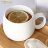 Tazza Wilmax da 400 ml in porcellana bianca per caffè e tè Anteprima dell’immagine prodotto 4