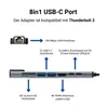 USB-C Hub 8in1 Adapter – 4K HDMI, Power Delivery (PD), LAN, Produktbild-Vorschau 2