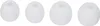 Four white earbud tips of varying sizes are arranged in a row against a white background. Produktbild-Vorschau