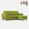 Moderner 3-Sitzer Stoffsofa 212cm mit Fußhocker Yasel 180P Produktbild-Vorschau 1