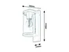 A line drawing of an outdoor wall light with dimensions indicated. Podgląd zdjęcia produktu