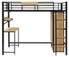 Hoogslaper 90x200 cm met kledingkast, bureau, opbergvakken Productafbeelding-voorbeeld 16