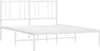 vidaXL Struttura letto con testiera in metallo bianco Anteprima dell’immagine prodotto 3