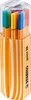 A set of STABILO point 88 fineliner pens in a striped orange and white container. Anteprima dell’immagine prodotto