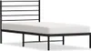 A black metal bed frame with a white mattress on a white background. Náhľad obrázku produktu