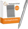 20x Kugelschreiber Hochwertig 13,7cm Aluminium blaue Tinte Produktbild-Vorschau 1