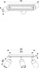 Diagrams showing the dimensions of a ceiling light fixture. Produktbild-Vorschau