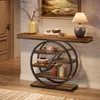 A console table with shelves is placed in an entryway or hallway, next to a door and under a painting. Anteprima dell’immagine prodotto