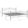 vidaXL Bett Grau Metall 160x200 cm Produktbild-Vorschau 8