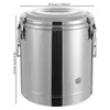 A stainless steel insulated bucket with dimensions indicated. Podgląd zdjęcia produktu