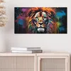 DEQORI Hybrid Leinwand Bild 60x30 cm 'Löwenkraft in Farben' Produktbild-Vorschau 4