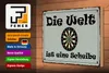 Holzschild Spruch 30x20cm Darts die Welt ist eine Scheibe Produktbild-Vorschau 3