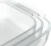 Relaxdays ovenschalen set, glas, 3 formaten, vierkant, Productafbeelding-voorbeeld 5