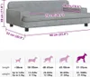 A size chart for a dog bed, showing dimensions and weight recommendations for different dog sizes. Anteprima dell’immagine prodotto