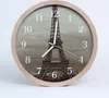 Holzuhr 30fi cm wanduhr - Eiffelturm Architektur Produktbild-Vorschau 1