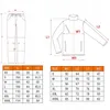 A diagram showing the sizing chart for pants and a jacket, with measurements labeled. Produktbild-Vorschau