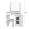 CLIPOP LED Spiegel Schminktisch mit Hocker, 2 Schubladen, Produktbild-Vorschau 3