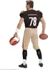 A man dressed as an American football player, holding a helmet and a football. Anteprima dell’immagine prodotto