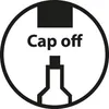 A circular graphic with text and an illustration indicating how to use a product. Anteprima dell’immagine prodotto