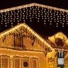 10m 400 LED Eiszapfen Lichterkette 8 Modi Lichtervorhang Produktbild-Vorschau 1