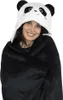 A woman wearing a panda-themed hooded blanket. Anteprima dell’immagine prodotto