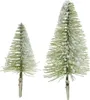 Deko Baum 8x8-14cm Kunststoff Bäumchen mit Clip beschneit Produktbild-Vorschau 1