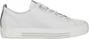 A white leather sneaker is shown from the side against a white background. Voir les images du produit