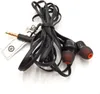A pair of black in-ear headphones with orange ear tips, coiled up on a white background. Anteprima dell’immagine prodotto