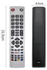 Two remote controls are shown side-by-side. The left one is silver with many buttons, and the right one is black and appears to be the back of a remote. Anteprima dell’immagine prodotto