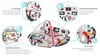 A diagram showing the different sensory zones of a baby play mat, with text descriptions in German. Podgląd zdjęcia produktu