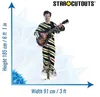 A cardboard cutout of Harry Styles playing a guitar, with height and width measurements indicated. Anteprima dell’immagine prodotto