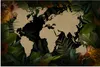 MuchoWow® Poster Weltkarte - Pflanzen - Blätter 90x60 cm - Produktbild-Vorschau 1
