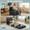HOMCOM Bodensessel 2-in-1 Klappbar Schlafsofa mit Kordoptik Produktbild-Vorschau 4