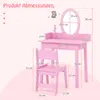 COSTWAY 2in1 Kinder Schminktisch mit Hocker, Beleuchtung, Produktbild-Vorschau 7