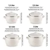 Emaille Topfset 8-teilig ECRU 4 Kochtöpfe mit Deckel 1,5–5L Produktbild-Vorschau 3