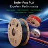Three spools of 3D printer filament are shown against a dynamic, abstract background. Produktbild-Vorschau