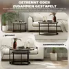 HOMCOM  Couchtisch rund 2er Set Satztisch mit Metallrahmen, Produktbild-Vorschau 5