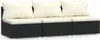 vidaXL 3-Sitzer-Sofa mit Kissen Schwarz Poly Rattan Produktbild-Vorschau 1