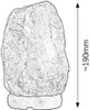 A sketch of a Himalayan salt lamp on a wooden base, with a size indicator. Produktbild-Vorschau