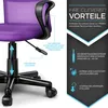 TRESKO sedia da ufficio viola sedia da scrivania girevole, Anteprima dell’immagine prodotto 3