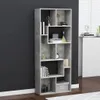 vidaXL Regál na knihy betón sivý 67x24x161 cm odvodený Náhľad obrázku produktu 2