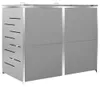 VidaXL Contenitore doppio 138x77,5x112,5 cm acciaio inox Anteprima dell’immagine prodotto 4