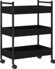 Chariot de cuisine vidaXL noir aspect chêne 50 x 30 x 70 cm Voir les images du produit 6
