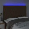 Cloris Designermöbel LED Kopfteil Dunkelbraun 160x7x118/128 Produktbild-Vorschau 3