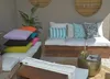 H.O.C.K. Paloma Outdoor Kissen 50x30cm floral türkis Produktbild-Vorschau 2