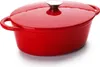 A red enameled cast iron pot with a lid, photographed against a white background. Náhled obrázku produktu