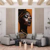ARTHUB® Leinwandbild 40x80 cm, African Woman On Orange | Produktbild-Vorschau 4
